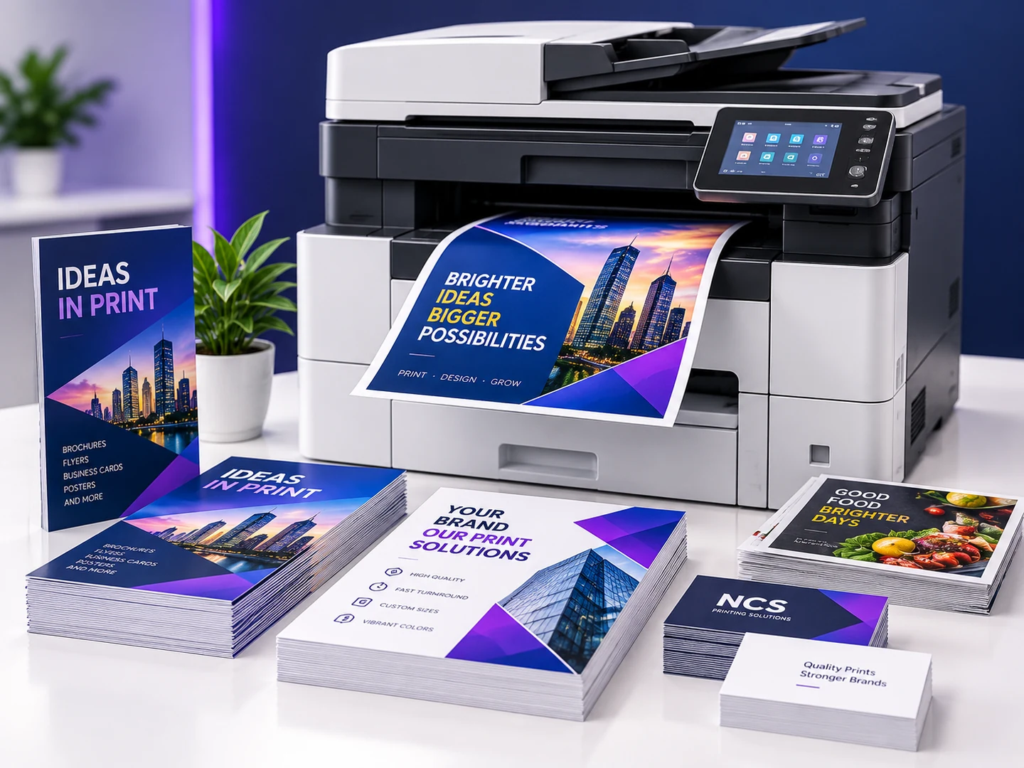 Professional business printing with brochures, flyers and business cards