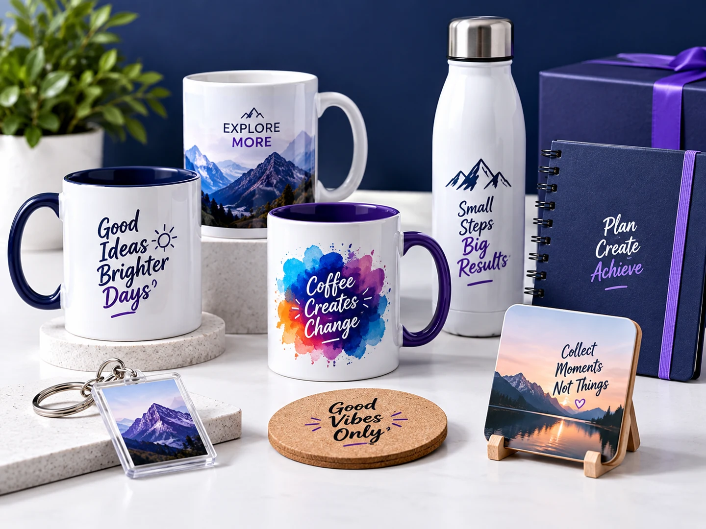 Personalized printed mugs and branded gift items example