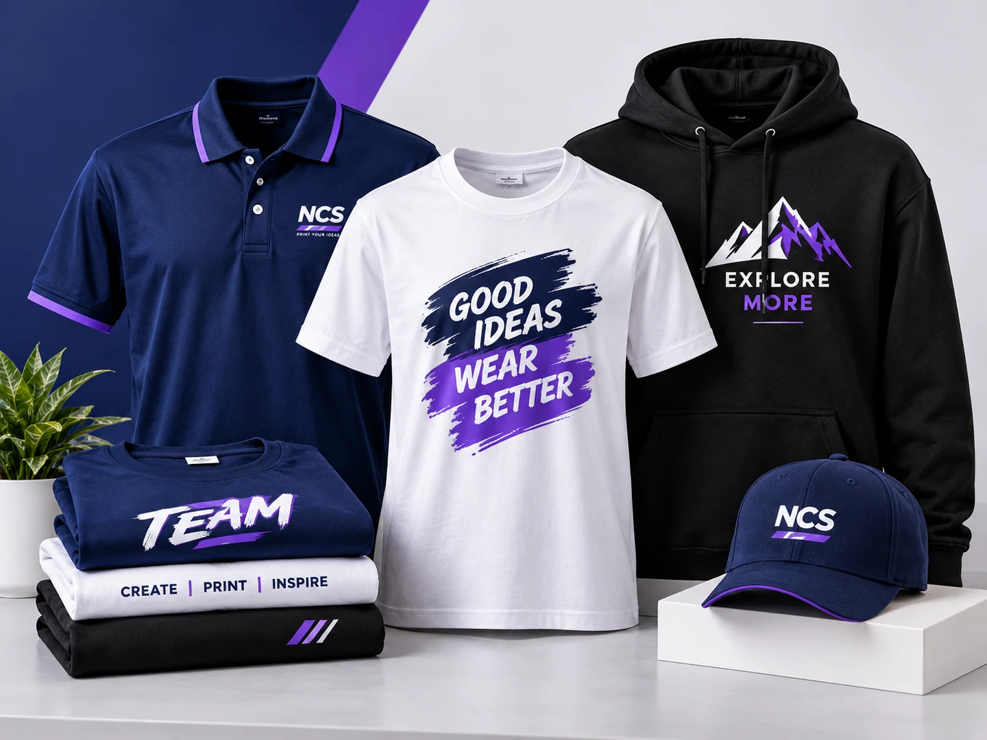 Custom branded T-shirts, polo shirts, hoodies and apparel printing example